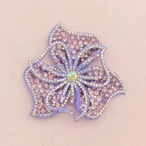 TEMU 새로운 스타일의 핫픽스 라인스톤과 스팽글이 장식된 여섯 꽃잎 꽃, 신발, 모자, 의류 액세서리 장식용 DIY 패치