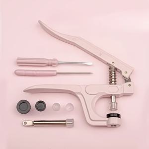 TEMU ONBAGLST 튼튼한 4방향 스냅 플라이어, T3 T5 T8 버튼용 노-스윔 스냅 패스너 부착 도구, 의류 공예 및 비닐 수리용 휴대용 프레스 도구, 편안한 그립이 있는 금속 스냅 펀치 플라이어 세트