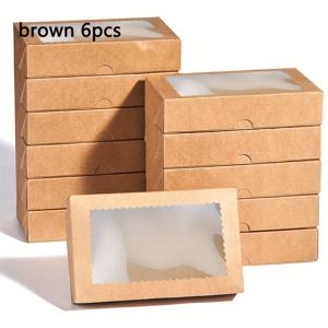 TEMU 그녀/남자를 위한 선물 6/16/24개입 소가죽 웨이브 투명 창 선물 포장 상자, 스냅형 상자 바디 (밀봉 및 누출 방지) 특징으로 휴대하기 편리함, 튼튼하고 질감 있는 소재로 제작, 크기 21.5×13.7×7Cm