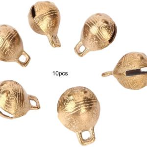 TEMU 10개 세트 빈티지 황동 징글벨 - 대형 17mm 벨, 3mm 구멍, 내구성 강한 벨 참 DIY 공예, 크리스마스 장식, 애완동물 목걸이, 리스 & 가랜드용 - 울리는 소리 (No /)