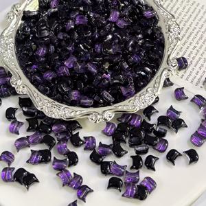 TEMU 얼굴 없는 고양이 머리 유리 구슬 6×7mm 100개입 - 핑크, 화이트, 블랙, 블루, 퍼플, 멀티컬러 반투명 귀여운 고양이 디자인 비즈, 주얼리 제작, 팔찌, 목걸이, 귀걸이, 키체인, 폰 참 장식에 적합 - 핸드메이드 추가