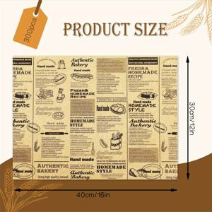 TEMU 300매 테마 베이킹 페이퍼, 크래프트 페이퍼, 상업용 방지 페이퍼, 트레이 라이너, 방지 페이퍼, 델리 페이퍼, 크리스마스 파티, 할로윈, 부활절 모임, 샌드위치 랩, 버거 랩, 랩 페이퍼, 커피숍, , 푸드 딜리버리 서비스 및 패스트푸드 포장용