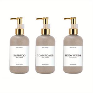 TEMU 3개 세트 250ml 비누 디스펜서, 샴푸 컨디셔너 바디워시 리필 병, 샤워병 스티커 3개 포함, DIY 선물 아이디어, 라벨 부착 욕실 비누 디스펜서