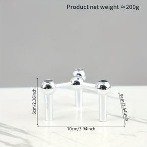 TEMU 고급스러운 분자 삼각체 구형 캔들 홀더, 전기 도금 기술로 부식 방지, 식탁 장식, 캔들 라이트 디너, 생일 파티 사진 소품, 거실, 집, 호텔 장식에 적합