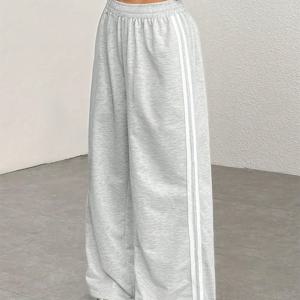 TEMU 레트로 캐주얼 다용도 사이드 스포츠 롱 팬츠 여아용, 야외용