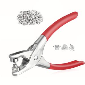 TEMU 아일렛 플라이어가 포함된 아일렛 공구 세트. 내경 1/4인치(6mm)이며 가죽 및 공예 프로젝트용으로 설계되었습니다. 이 핸드 프레스 키트는 천 및 가죽에 구멍을 만들기 위한 공구를 포함하며 벨트, 신발 및 의류에 적합합니다.