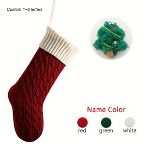 TEMU 크리스마스 장식 양말 1개, /크리스마스 트리 및 기타 크리스마스 테마 디자인 포함. 맞춤형 니트 레터링 가능. 크리스마스 장식, 파티 장식에 이상적이며 가족 모임에 필수품