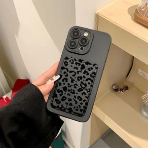 TEMU 휴대폰 케이스 - 투피스 세트: 블랙 자가 접착 카드 홀더/케이스 (모바일 폰용), 카드 삽입형 지갑 및 프린트 TPU 풀 보호 케이스 (Apple iPhone 6/7/8/X/Xs/Xr/Xs Max/11/12/13/14/15/16/17 Pro Max 호환)