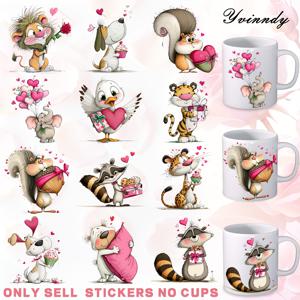 TEMU 발렌타인데이를 위한 UV DTF 동물 디자인의 방수 및 스크래치 방지 12개 세트. 컵, 병, 컴퓨터 및 홈 프로젝트 장식에 이상적이며 공예에 완벽합니다.