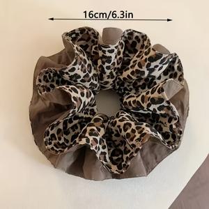 TEMU 여성용 빈티지 엘레강스 프린트 양면 대형 포니테일 홀더 단품팩, 번치角色용 고급스러운 기품의 헤어 타이, 여성 헤어 액세서리, 헤어스타일 홀더