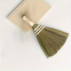 TEMU 천연 갈대 빗자루, 부드러운 솔, 손으로 짠 손잡이형 청소기, 나무 바닥, 비닐, 플라스틱 프리 수동 빗자루에 적합, 가정, 사무실, 주방, 창틀에 이상적 - 내구성이 뛰어난 청소 도구