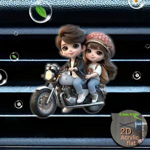 TEMU 2D 플랫, 1개 커플 차량용 방향제 디퓨저 클립, 재사용 가능한 차량용 방향제 (베ント용), 차량 내부 액세서리, 차량용 향 디퓨저, 