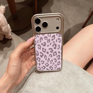 TEMU 에폭시 수지 하이드로겔 전기도금 스타일리시 고급 충격 방지 소프트 휴대폰 보호 커버 케이스, 핑크 브라운 프린트 패턴, 아이폰 17 Pro Max/Air/16 Pro/15 Plus/14/13 호환