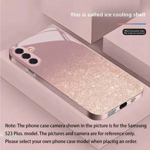 TEMU 휴대폰 케이스 - 삼성 갤럭시 S25 울트라, S24, S23, S22, S21, S20, S21 울트라, S25 FE, S24 FE, S23 FE, S21 FE, S25, S25+, S24+, S23+, S22+, S21+용으로 디자인된, 아름다운 핑크 글리터 그라데이션 패턴이 있는 세련된 뉴 메탈릭 페인트 휴대폰 케이스