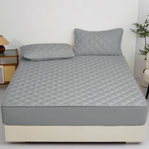 TEMU 순면 큐브 누빔 침대 매트리스 커버 슈퍼싱글 퀸 면 방수커버