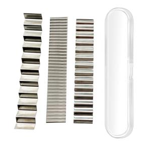 TEMU 3개 묶음 물결 모양 클레이 커터 (플라스틱 보관 상자 포함) | 유연한 스테인리스 스틸, 소프트 클레이 모형, 조각 및 클레이 절단용 예술적인 주름 모양 슬라이서