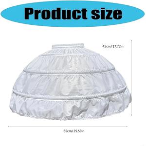 TEMU 조절 가능한 3링 벨 모양 퍼피 페티코트 - 웨딩 댄스 코스튬 언더스커트, 드레스, 무대 의상 및 웨딩 게스트 가운용 (조절 가능한 허리 & 밑단)