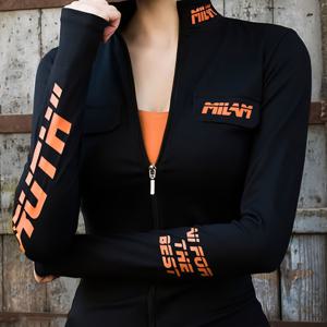 TEMU 1개 여성용 스포츠웨어 탑, 스탠드업 칼라 지퍼업 가디건 재킷, 포켓, 패셔너블 프린트 사이클링 탑, 엄지 장갑이 있는 긴 소매, 스포츠, 야외 활동, 사이클링, 헬스장 운동, 요가, 일상복, 캐주얼 의상, 출퇴근, 스트리트 스타일, 파티 및 축제 행사에 적합. 패셔너블하고 트렌디한 스포츠웨어 탑, 사계절 내내 착용 가능, 바지 제외