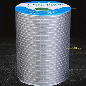 TEMU 1롤 부틸 실링 테이프, 누수 수리용 - 금속 지붕판 및 배수 도랑 누수 수리용 플라스틱 실링 테이프, 고온 및 저온 내성 - 9.98cm X 199.9cm