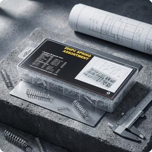 TEMU 200개 스프링 어소트먼트 키트 (보관 케이스 포함) - 20가지 사이즈 압축 및 연장 스프링 세트, 홈 수리, 작업장 및 DIY 프로젝트용 - 도금 강철