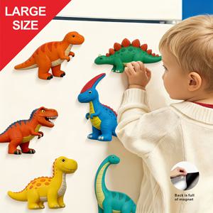 TEMU 8개 대형 공룡 냉장고 자석 스티커, 2D 평면 다양한 귀여운 공룡 - PVC 재질 - 전면 자석 뒷면, 냉장고, 식기세척기, 차고 및 자동차 장식에 적합, 교육용 공룡, 친구 및 가족을 위한 선물