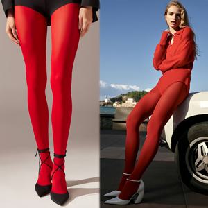 TEMU 1쌍 여성용 버건디 레드 타이츠 - 두껍고 고탄력 80D 헤비듀티 팬티스타킹, 버건디(진한 빨강) 색상, 손세탁 가능한 풀 레그 레깅스, 일상복, 파티용 - 편안한 착용감과 우아한 스타킹