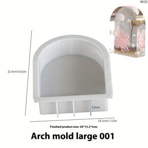 TEMU 에폭시 수지 주형 - 레진 건조꽃 아치 장식 주형, DIY 대/중/소형 아치 북엔드 실리콘 몰드