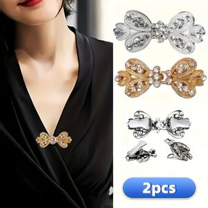 TEMU 새로운 여성 스웨터 클립 2개, 케이프 칼라 스카프 클립, 여성 허리 라인 고정 장치, 다기능 가디건 버튼