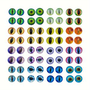 TEMU 50개 혼합 드래곤 아이 라운드 유리 커버 카보숑 돔 보석 펜던트 설정 클레이 인형 만들기 조각 도구 크래프트 창의적인 장식 액세서리