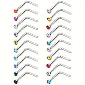 TEMU 20개입 L자형 코링 스터드 20게이지 304 스테인리스 스틸 코링 스터드 L벤드 코스크류 피어싱