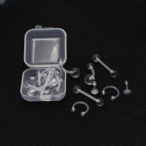 TEMU 20개입 14G 16G 투명 유연 바이오플라스트 리테이너 배꼽 피어싱링 눈썹 혀 젖꼭지 바벨 코 입술 래브렛 스터드