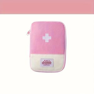 TEMU 1개 휴대용 알약 정리함 | 마카롱 색상 패브릭 알약 케이스, 지퍼형, 일상 약 복용, 여행용 보관에 적합, 지퍼 백, 비식품 접촉. 빈 가방만 해당