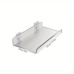 TEMU 투명한 U자형 아크릴 부유 선반 1개 - 욕실용 자체 접착 벽걸이 수납 랙, 책장, 비누 디스펜서 및 홈 데코, 세 가지 스타일 모델 선택 가능, 장식적인 벽걸이 선반 | 세련된 저장 솔루션 | 자가접착 마운트, 욕실 정리 및 보관