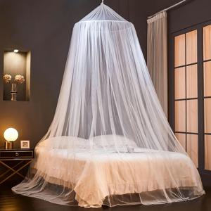 TEMU 초대형 더블 침대 모기장 - 풀 커버리지 킹/퀸 사이즈 캔버스, 기둥 필요 없는 쉬운 설치, 가벼운 실내/여행용 모기장, 가정용, 캠핑, 호텔용 - 벌레 방지에 이상적인 선물, 침대용 모기장, 우아한 침실 장식, 내구성 있는 그물망, 통기성 원단, 고품질 메쉬, 호텔 용품