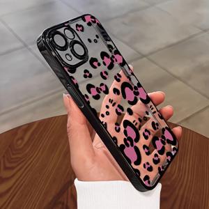 TEMU 휴대폰 케이스 - 아이폰 16, 15, 14, 13, 12, 11, X, XR, XS, XS Max, Pro Max 호환, 고품질 투명 소프트 쉘, 편안한 그립감, 핑크 & 블랙 보우 타이 디자인