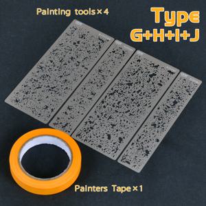 TEMU 스케일 모델 키트용 스프레이 보드 스프레이 스텐실 취미 도구 스테인리스 스틸 스텐실 범용 누수 스프레이 스텐실 템플릿 장식 에어브러시 스텐실 도구 노화 각질 제거 부식 박리 산화 녹 페인트 박리 퇴색 손상 마모 마모 마모 부식 색상 구성표 1/16 1/35 1/32 1/48 1/60 1/144 스케일 모델 키트 메카닉 자동차 항공기 탱크용