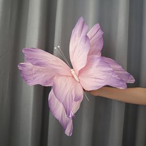 TEMU 50cm 크레페 종이 나비 조화, 대형 이벤트 장면 장식용, 웨딩 분위기 연출, 사진 스튜디오 소품, 홀 통로 가이드용 모조 나비 꽃