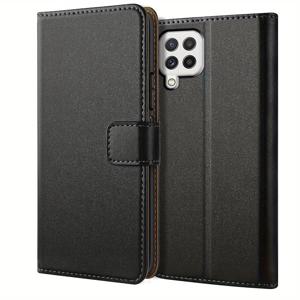 TEMU 휴대폰 케이스 - 블랙 인조 가죽 플립 보호 케이스 커버, 삼성 갤럭시 A22, A32, A42, A52, A72용 킥스탠드 포함