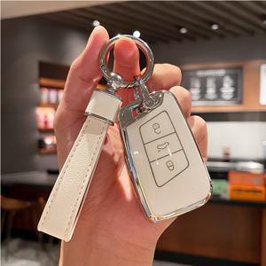 TEMU 폭스바겐 마고탄 마고탄 GTE 파사트 B6 B7 B8 CC 스코다 파비아 슈퍼브 A7 코디악 자동차용 새로운 TPU 키 커버 케이스 키와 가죽 버클 세트