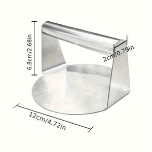 TEMU 1개 스테인리스 버거 프레스 - 6인치 논스틱 햄버거 패티 메이커, 완벽한 비프 버거 & 슬라이더 및 스테이크용 | 인체공학적 손잡이와 평평한 표면으로 고기 압착에 이상적인 BBQ 주방 도구