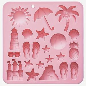TEMU 1개 여름 해변 휴가 테마 실리콘 몰드 – 레진, 클레이, DIY 공예용 태양, 우산, 플립플롭, 바다 디자인 귀여운 패턴, 공예 소품