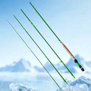 TEMU 탄소 섬유 및 유리 복합재로 제작된 2.7미터 플라이 낚싯대입니다. 4단 디자인, 솔리드 그린 로드 바디, 코르크 핸들, 티타늄 합금 가이드가 특징이며, 다양한 수환경에서 낚시하기에 적합합니다.