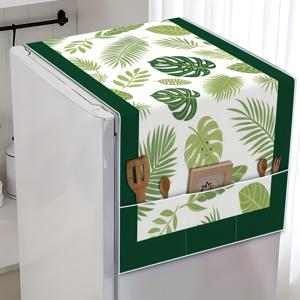 TEMU 모던 장식용 냉장고 커버 1개, 열대 식물 패턴의 신선한 스타일, 가정 및 주방용, 전자레인지 커버, 냉장고 커버, 세탁기 커버, 장식용 수납, 재미있는 주방 장식, 세탁 가능한 가전제품 커버