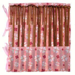 TEMU 36개 세트 탄화 대나무 뜨개질 바늘 - 버섯 머리, 싱글 포인트 바늘, 스티치 마커 및 보관 가방 포함 | 초보자를 위한 완벽한 DIY 공예 키트, 니터를 위한 휴일 선물