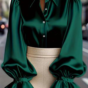 TEMU 새로운 여성 의류는 새틴 끝단이 있는 우아한 스타일을 특징으로 하며, 긴소매 셔츠, 패셔너블하고 다재다능하며, 캐주얼한 외출에 적합하며, 스승의 날 의상으로도 적합하며, 가을-겨울 컬렉션의 일부입니다.