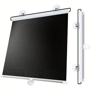 TEMU 펀치 없는 흡착 컵 암막 커튼 - 고품질 100% PVC 단열 암막 롤러 섀도, 디자인, 주방, 욕실 및 자동차 창문에 적합, 모던 스타일, 빛 차단 및 보온 유지, 침실 사생활 보호 스크린 | 부드러운 질감