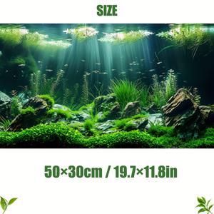 TEMU 비밀스러운 수중 왕국, 수족관 배경 장면, 산, 바위, 수생 식물 풍경, 수중 세계 수족관 스티커, 고화질 이미지 품질, 반려동물의 자연 서식지 현실적인 재현, 수족관, 파충류, 양서류에 적합, 다양한 사이즈 선택 가능, 식물 수조, 스트림 탱크, 거북이 수조에도 적합, 소형 및 대형 수족관과 호환, 몽환적인 수중 분위기 연출, 사진 촬영 배경막