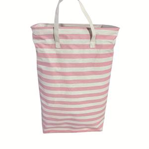 TEMU 접이식 패브릭 빨래 바구니 - 스탠딩 높은 디자인 & 연장 핸들, 대용량 옷 바구니, 공간 절약형 접이식 보관함, 집, 기숙사, 아파트, 옷장 정리용 - 휴대용 빨래 카트 (핑크 , 빨래 바구니)