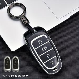 TEMU HYUNDAI 투썸스 2021-2022년형 키 커버, 내구성이 뛰어나고 스크래치 방지 쉘, 3-4 버튼 디자인 - HYUNDAI 투썸스, 산타페, 넥서스, 쏘나타 DN8 스타일리시한 디자인에 적합