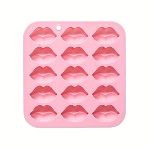 TEMU 1개 15구 입술 실리콘 몰드, 재미있는 입술 모양 장식 추가 몰드, 공예 펜던트 주얼리 데스크탑 장식 공예 생산에 적합
